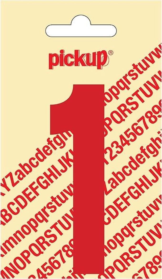 Pickup plakcijfer Nobel 90 mm rood 1 - 310220901