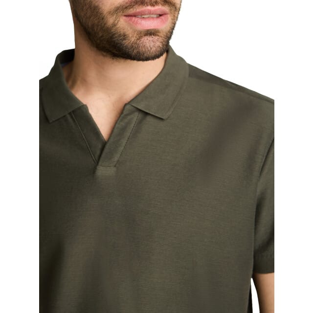 Tom Tailor - Poloshirt met ottoman-structuur - Maat XL - deep leaf green