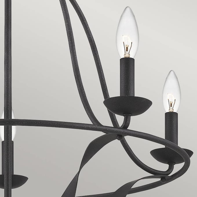 Quoizel LED Kroonluchter | 5X E14 Max 40W | Dimbaar | Grey Ash