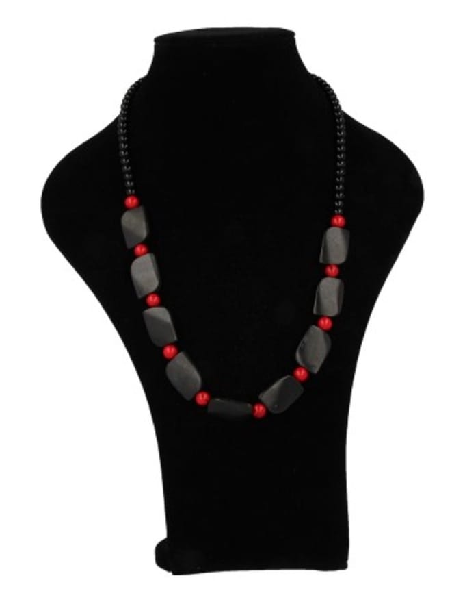 Ketting Onyx / Koraal (imitatie)