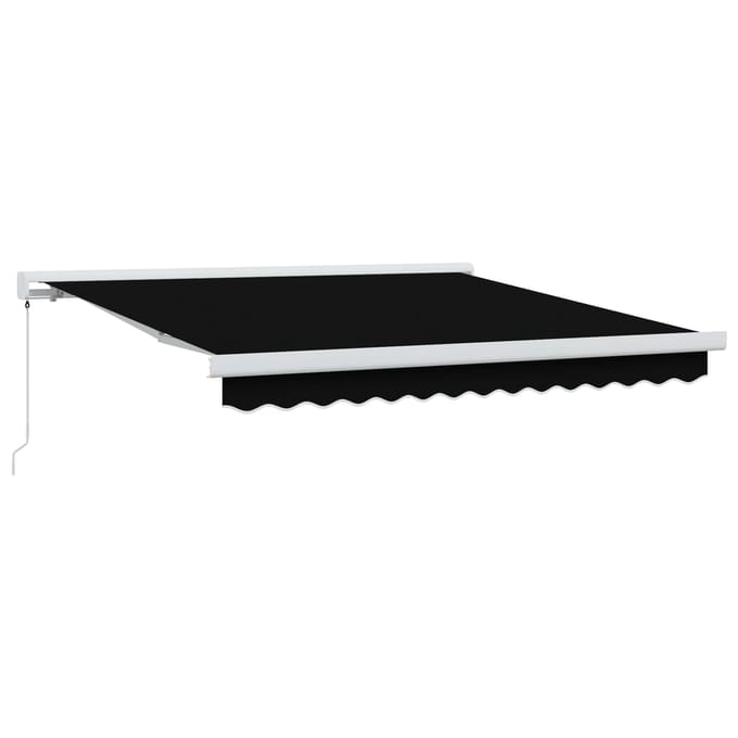 vidaXL - Uitschuifbare - luifel - Zwart - 300 - x - 250 - cm - Canvas - en - Aluminium