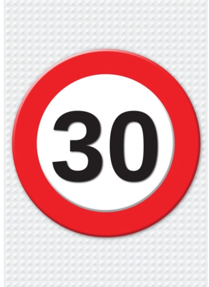Bellatio Decorations Verjaardag deurposter - 30 jaar - stopbord - 59 x 84 cm - leeftijd feestartikelen