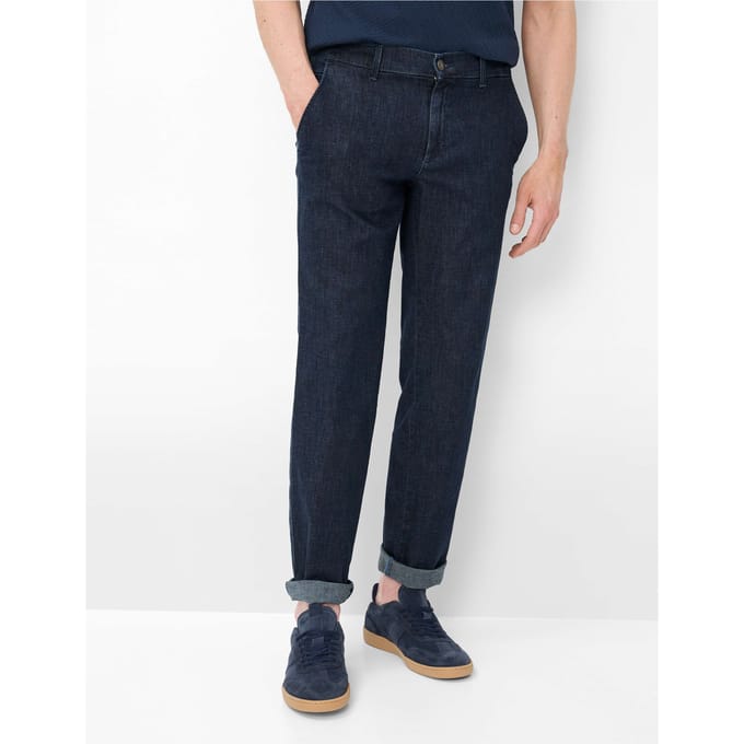 Eurex Heren Chino  Style THILO BLUE, denim blauw regular, maat 60