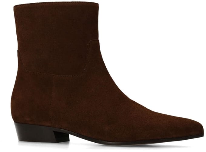 Manfield - Dames - Bruine suède enkellaarsjes - Maat 38