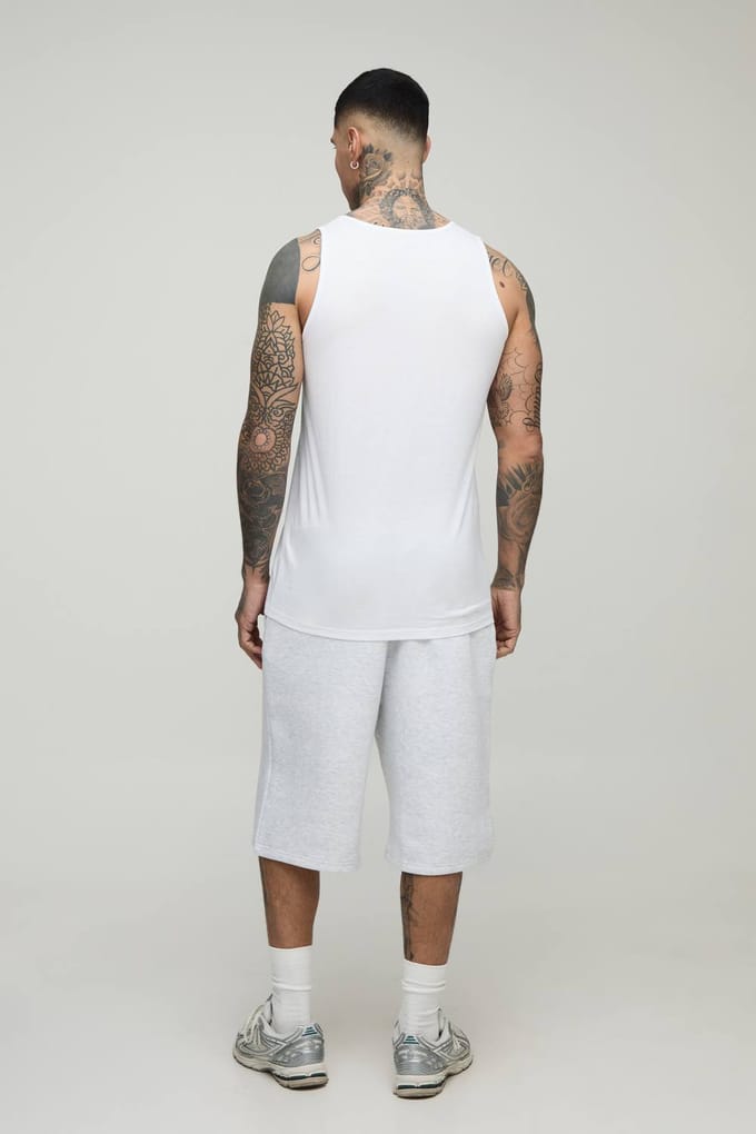 Tall 2 Pack Essential Regular Fit Vest | White | Size Medium