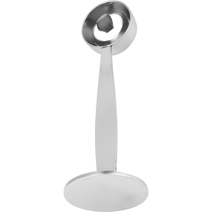 Dual purpose Stainless Steel Tamping Measuring Coffee Bean Powder Spoon Scoop white