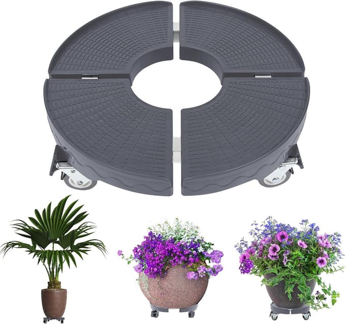 Verstelbare Plantenroller met Wielen - Ø 39-52 cm - Mobiele Bloempotstandaard (300 kg)