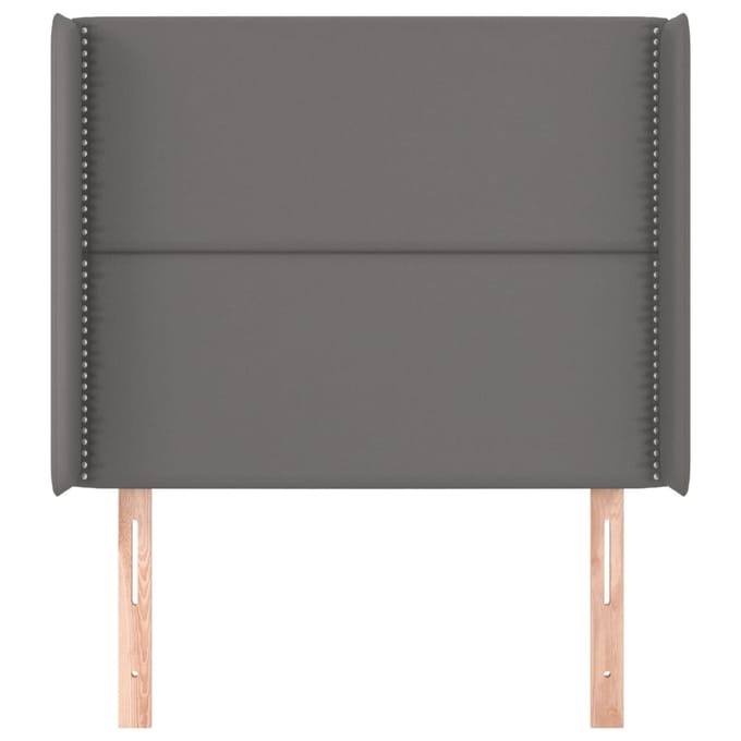 vidaXL - Hoofdbord - met - randen - 103x16x118/128 - cm - kunstleer - grijs