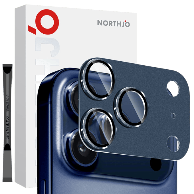 Northjo iPhone 17 Pro Max Full Cover Camera Protector Blauw