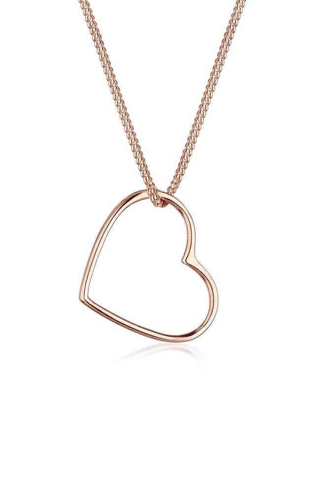 Elli Halsketting 925 Sterling Zilver roségoud verguld Hartje