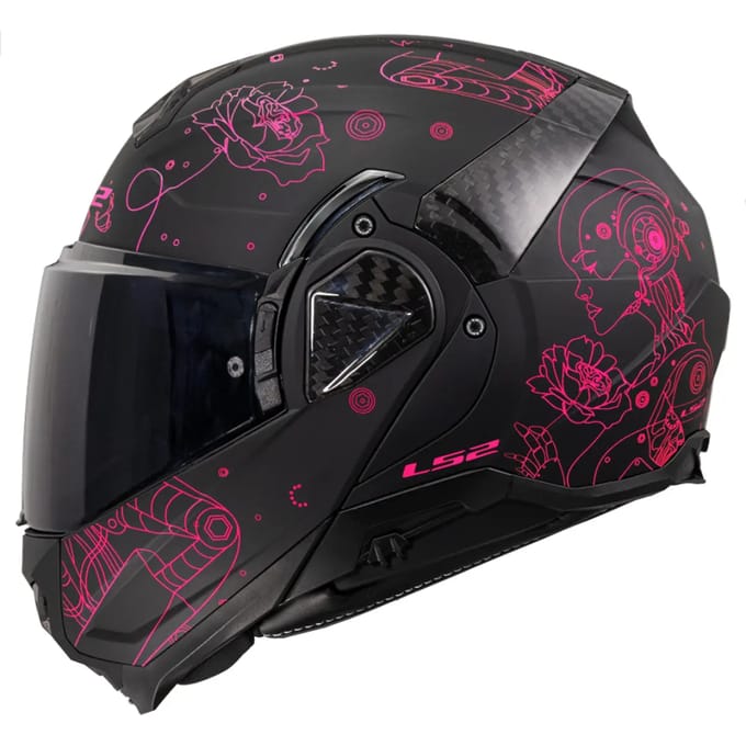 LS2 FF910 Advant II Sophia Zwart Roze Systeemhelm - Helm