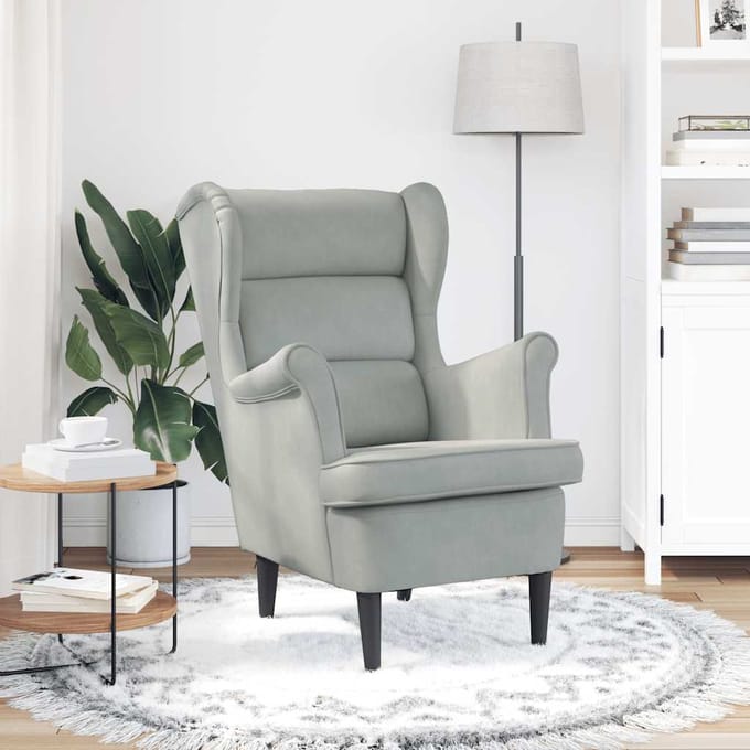 vidaXL Fauteuil fluweel lichtgrijs