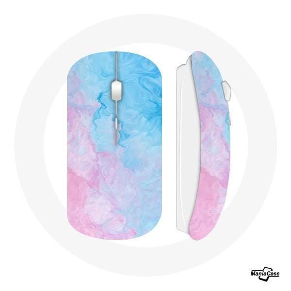 Draadloze muis Roze blauwe achtergrond