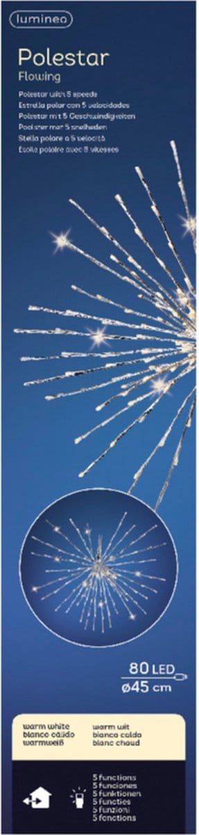 Kerstverlichting - ster - led - warm wit licht - binnen/buiten - 45 cm