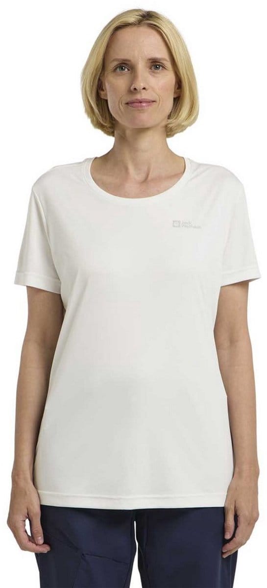Jack Wolfskin Tech T-shirt Met Korte Mouwen Wit XL Vrouw