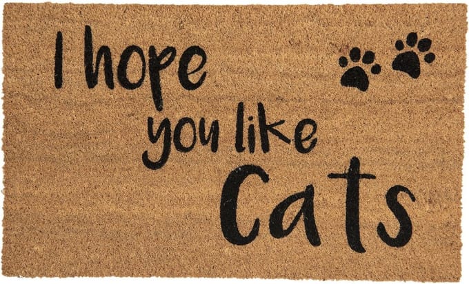 Clayre & Eef Deurmat 75x45 cm Bruin Kokos Kattenpootjes