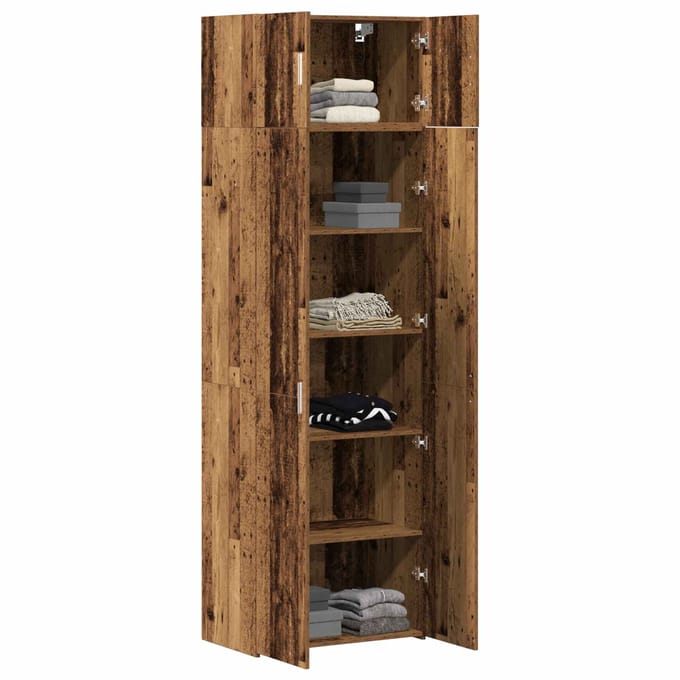 vidaXL - Opbergkast - 2 - st - Oudhout - 70 - x - 42,5 - x - 225 - cm