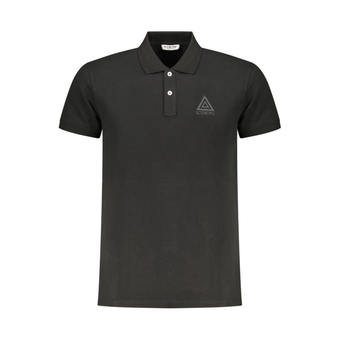 Zwarte Poloshirt Met Logo Van Een Ijsbergdriehoek