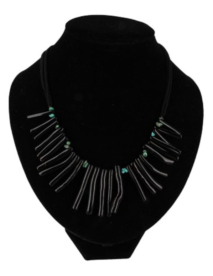 Koraal ketting (imitatie) met Turkoois kralen
