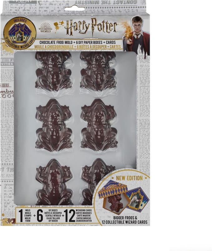 Cinereplicas - Chocolate Frog Mold + 6 papers box + 12 Wizard Cards - Harry Potter (CR4018)