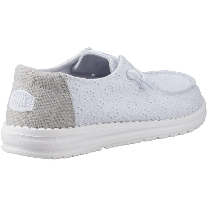 HEYDUDE Wendy Oogjes Veters Katoenmengsel Dames Ancient Blue Moccasins Schoenen