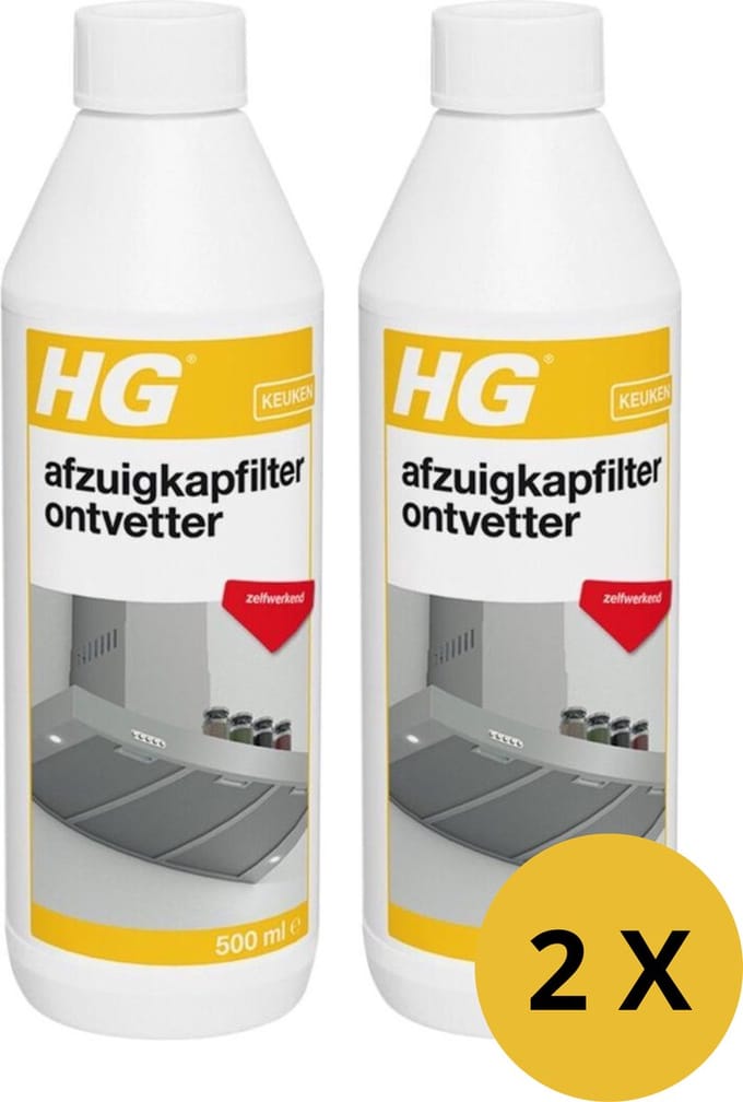 HG afzuigkapfilter ontvetter - 500ml - 2 Stuks - zelfwerkend