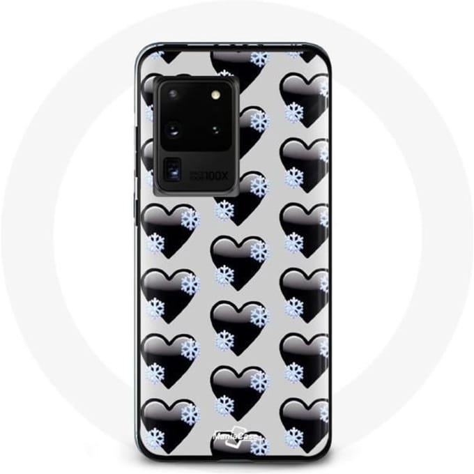 Coque pour Samsung Galaxy S20 Ultra Fond de coeurs noirs
