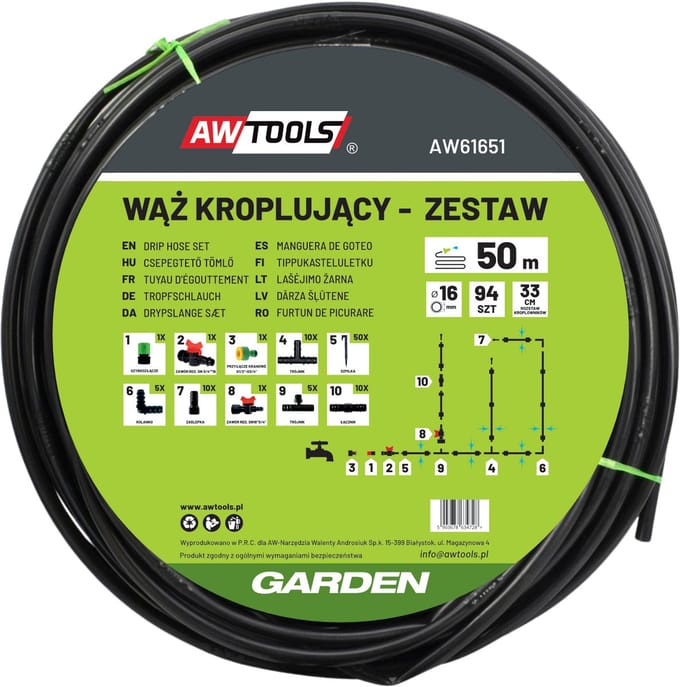 Awtools - Serie AW - Druppelsysteem - 50m - Weerbestendig