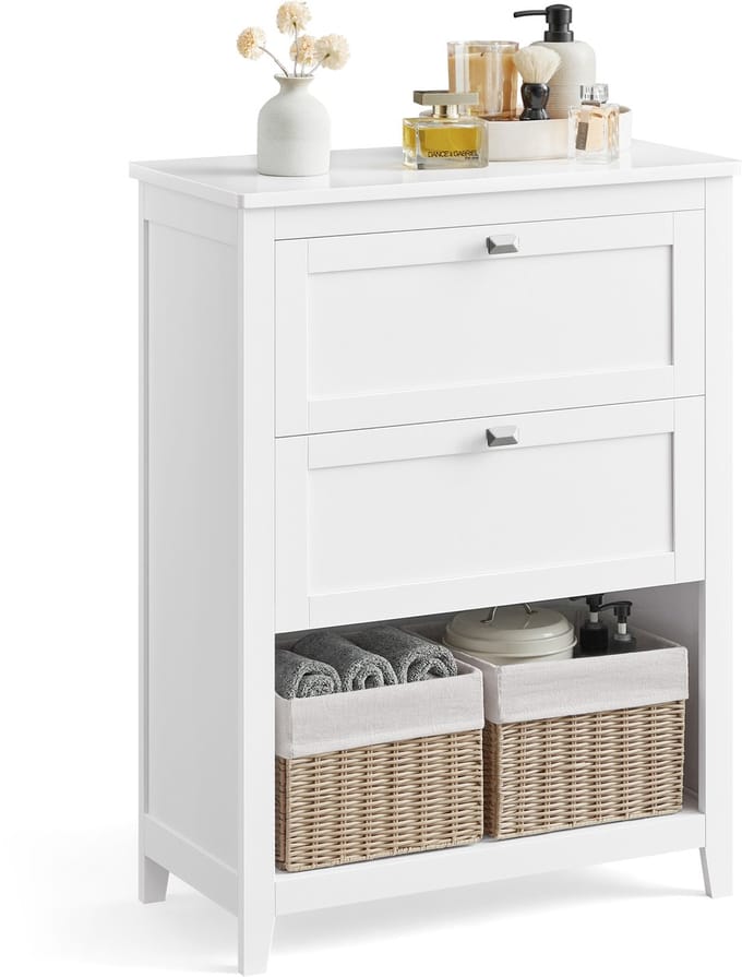 MAZAZU Badkamerkast - Multifunctionele Opbergkast - Moderne kast met lades & verstelbare indeling - Wit - 30×60×80cm