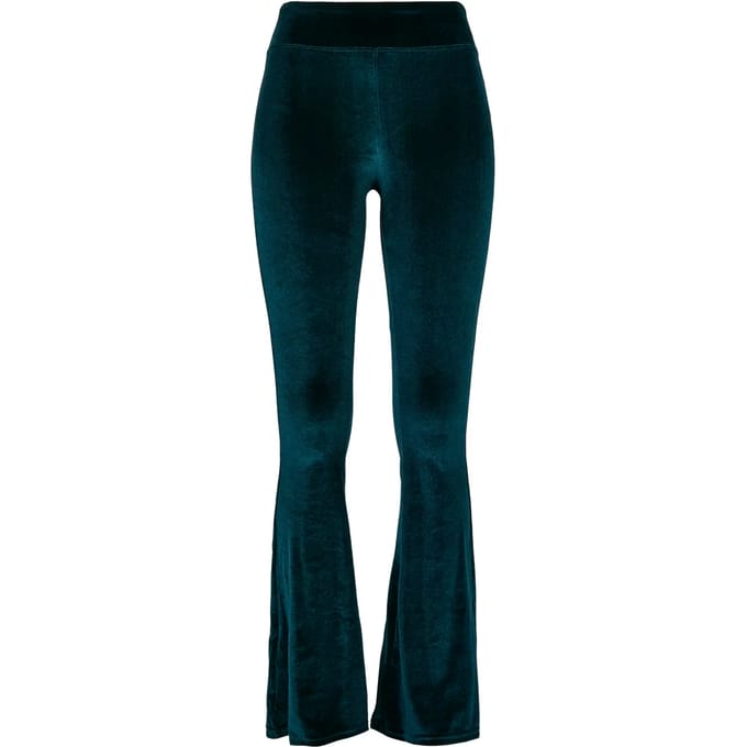 Urban Classics - High Waist Velvet Boot Cut Legging - 4XL - Blauw