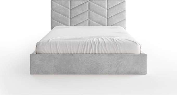 Vente-unique Bed met opbergruimte stof grijs 180 x 200 cm (Super King Size Bed)