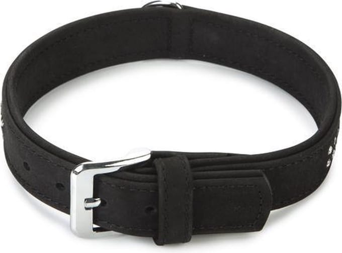 Beeztees Buffalo - Halsband Hond - Leer - Zwart - 39-45 cm
