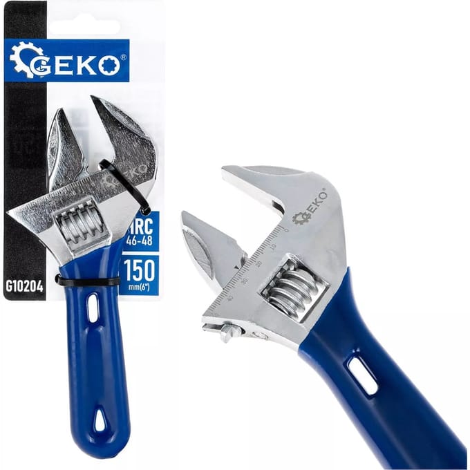 GEKO Compact verstelbare moersleutel - 36 mm bekopening - 150 mm lengte - Ideaal voor krappe ruimtes