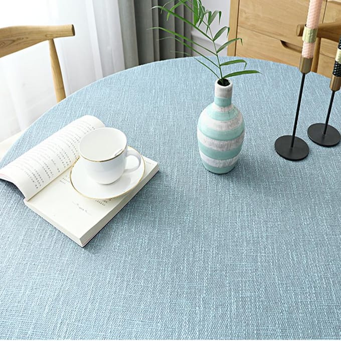 Grote ronde tafelkleed effen kleur katoen en linnen eettafel tafelkleed 120cm