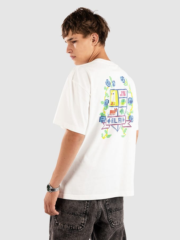 A.LAB Crossstitch Boxy T-Shirt wit