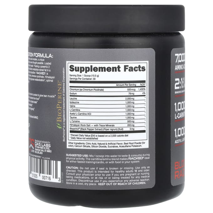Bucked Up, Vloeibare BCAA's, Bloed Raz, 315g (11.1oz)