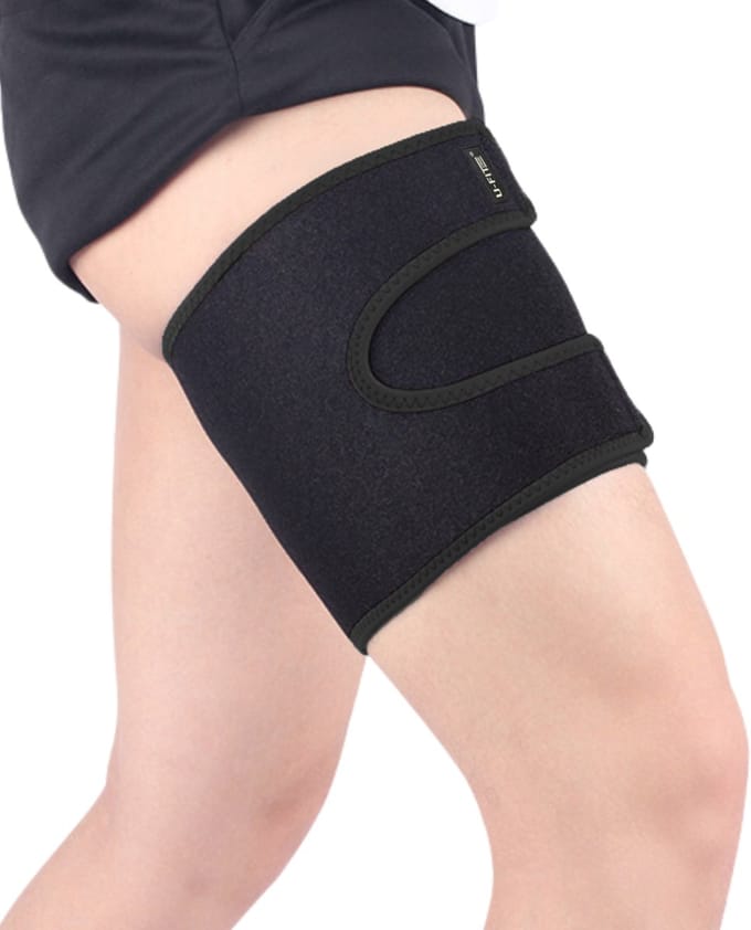 U Fit One Dijbeen Bovenbeen Brace - Verstelbare Dijbeen Support - Hamstring Ondersteuning - Zwart