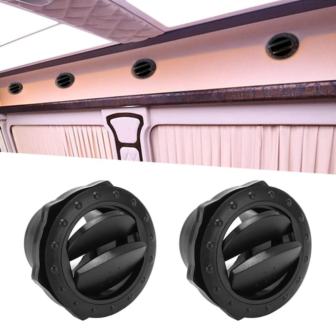 2 stuks Airconditioning Uitlaat Zwart Rond ABS Universele AC Ventilatie voor RV Boot Bus Auto gray