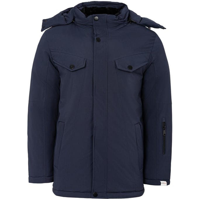 Lee Cooper Heren Pufferjas met capuchon (Marine)