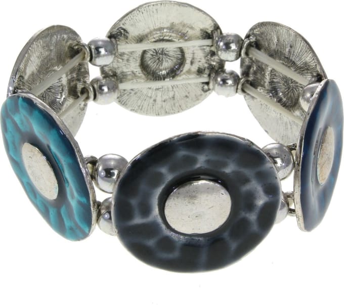 Behave - Rekarmband blauwe cirkels - moderne boho stijl