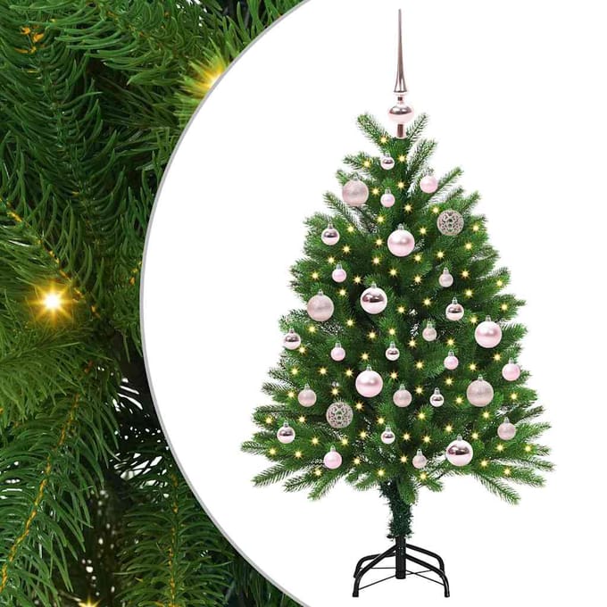 vidaXL - Kerstboom - met - 150 - LED - met - standaard - Groen - 120 - cm - PE