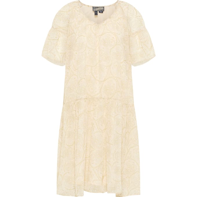 Dreimaster Jurk Dames Wol Wit Veelkleurig