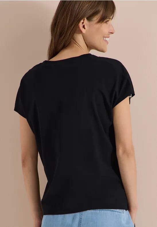 Shirt met rimpels in effen kleur