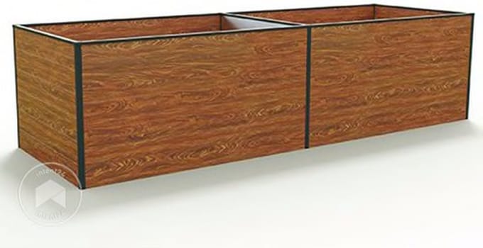 297 x 150 x 77 cm Moestuinbak Kingsize Daniela, Laklaag met houtoptiek