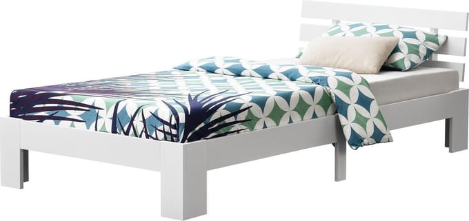 Houten bed Nivala grenen met bedbodem 120x200 cm wit