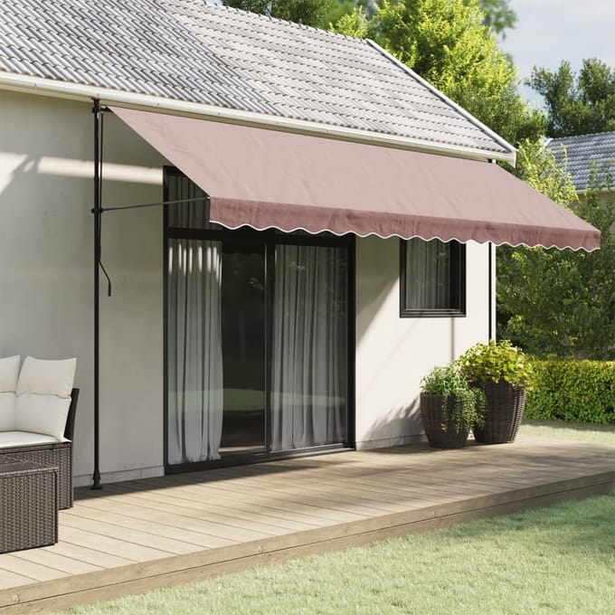 vidaXL - Vervangingsdoek - voor - luifelrok - gestreept - 450 - cm - bruin