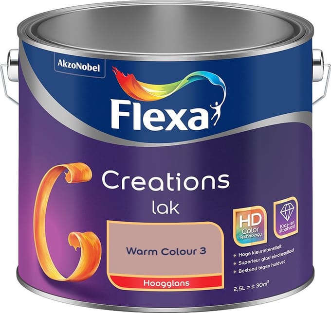 Flexa - Creations Lak Hoogglans - Warm Colour 3 - Mengverf - 2,5 L