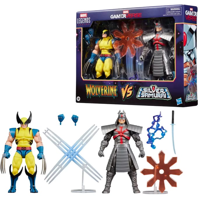 Hasbro Marvel Legends Series Gamerverse Wolverine vs Marvel's Silver Samurai 6-Inch Action Figures