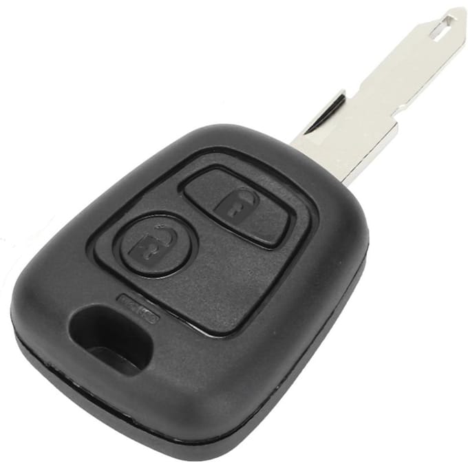 2 Knoppen Sleutelschaal Autosleutel Hoes Vervangend Accessoire Geschikt voor Peugeot 206 306 307 white