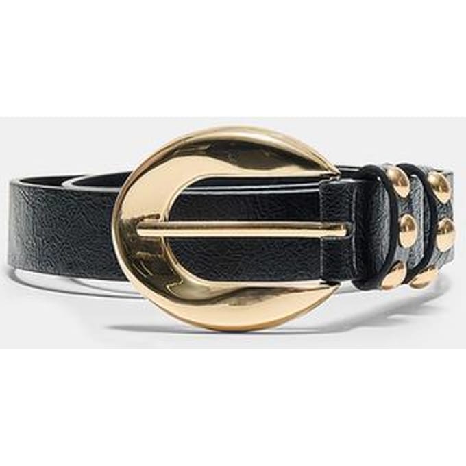 Stradivarius Riem met studs en plaatjes  Zwart 70
